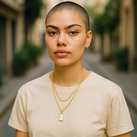 Gold Plated Layered Necklace Set Stainless Steel Base - Picture 3 of 4